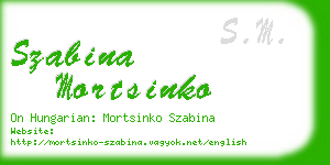 szabina mortsinko business card